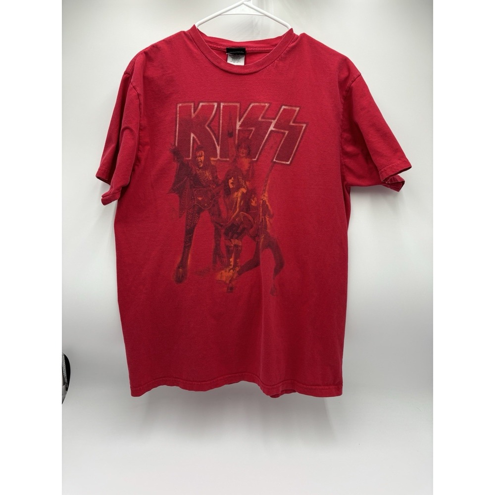 Y2K KISS Band T Shirt Men XL Red Faded Winterland Classic Rock Graphic Tee